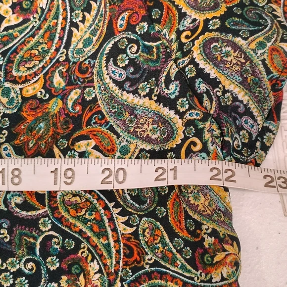 Counterparts Blouse Women's Size LG Paisley Print Flutter Sleeve Boho Career - Picture 2 of 8